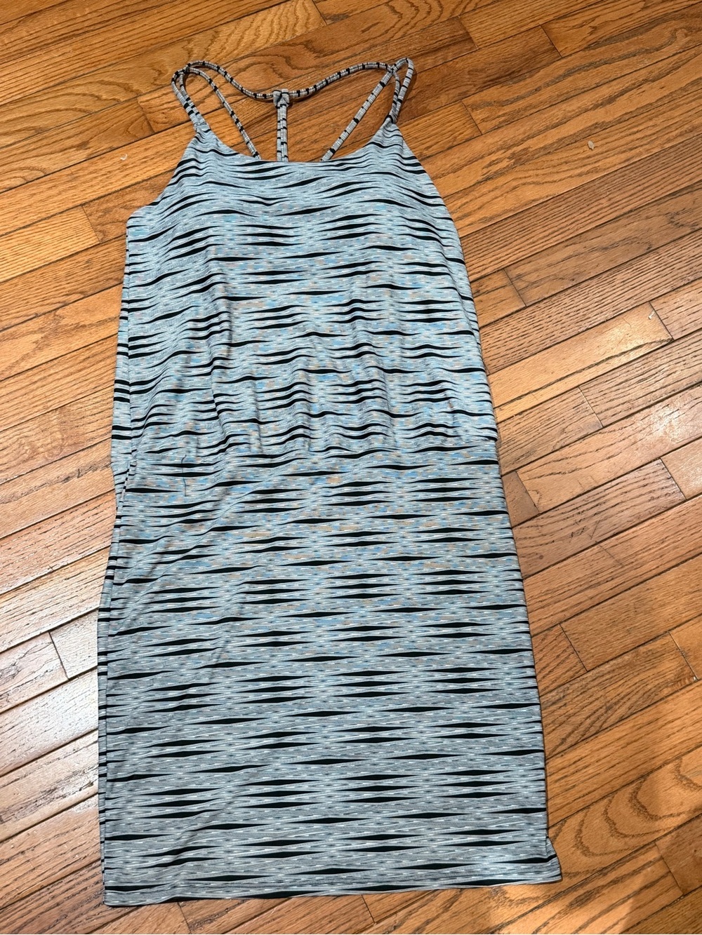 Athleta Light Blue Space-Dye Racerback Mini Dress
